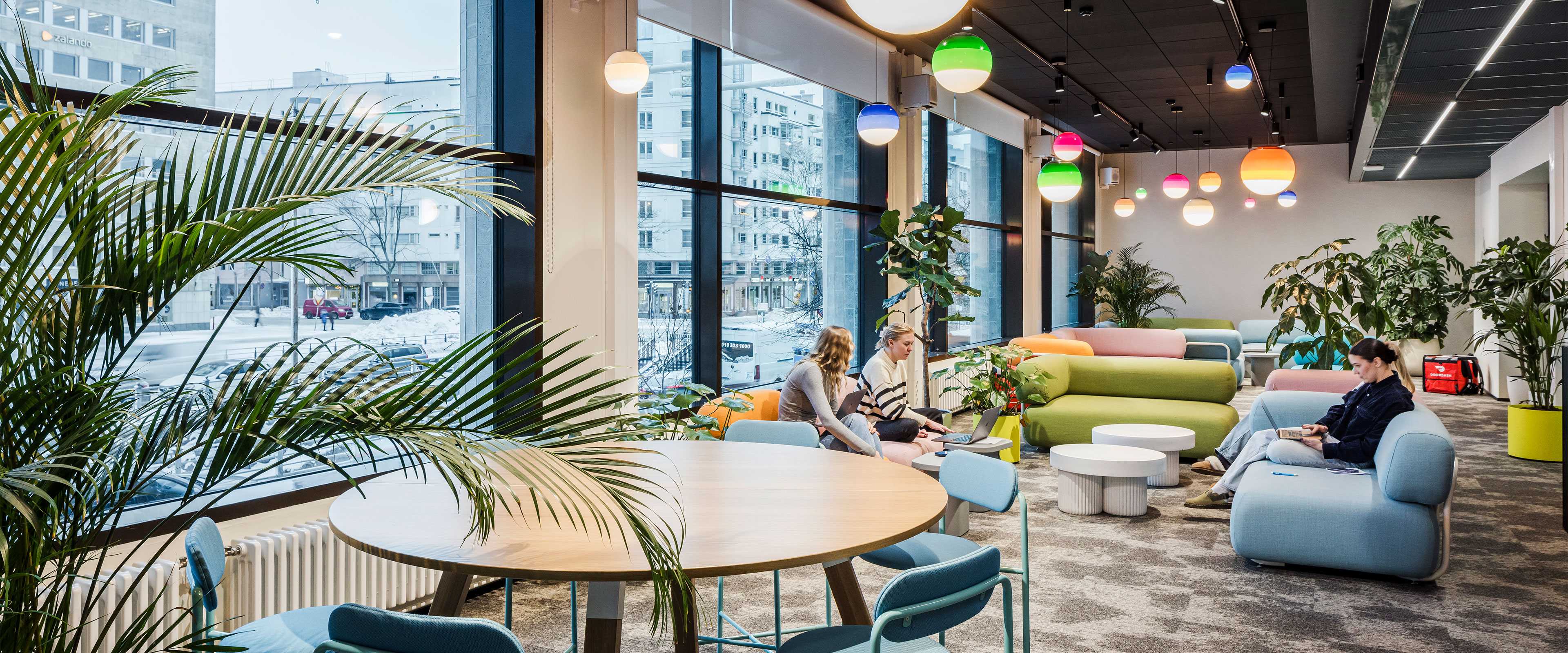 Lounge area at Wolt headquarters