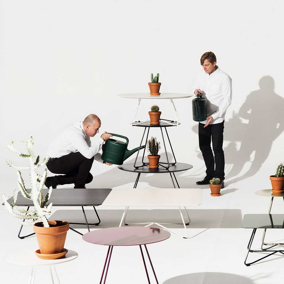 Kari and Iiro watering plants